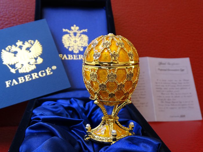 小雕像 - House of Fabergé - Imperial Egg - Fabergé style - Certificate of Authenticity - 瑪瑙