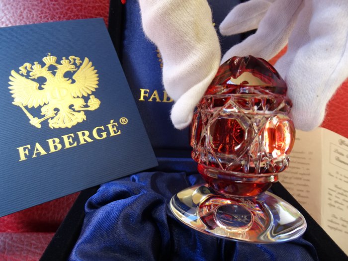 House of Fabergé - Statuetă - Romanov Coronation egg - Fabergé style - Cutie originala cu vultur, finisata manual