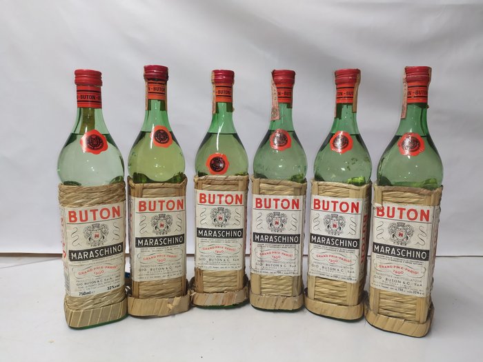 Buton - Maraschino  - b. Anni ‘70 - 75cl - 6 bottiglie