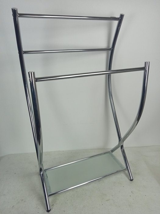 Allibert - Rack - laundry rack / towel rack steel stainless chrome plated with satin glass shelf