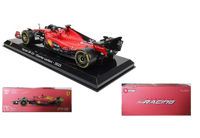 Bburago 1:24 - 1 - Voiture de course miniature - Ferrari - F1-75