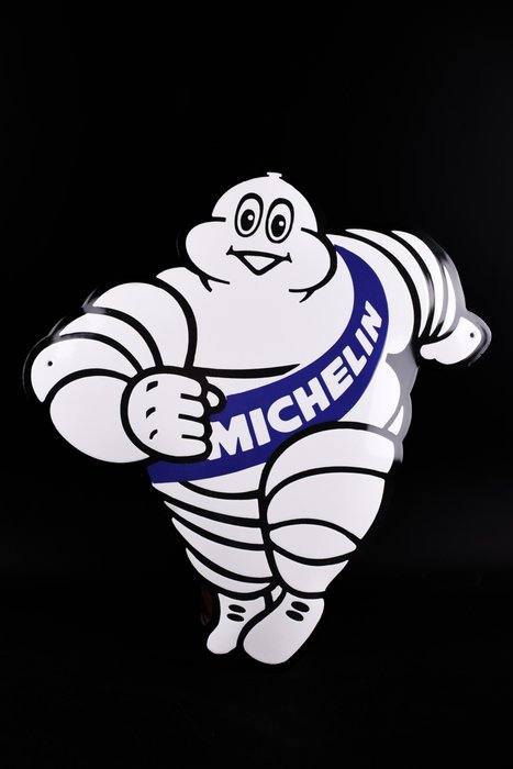 Sign - Michelin - Michelin bibendum man; 420mm; thick enamel; detailed stanciled