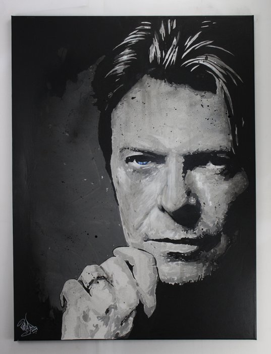David Bowie - Handpainted and signed Pop Art Portrait - by Artist Vincent Mink. - David Bowie portrait