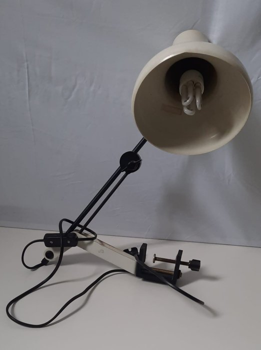 Lampe - Aluminium, Metal, Justerbar vintage klemlampe