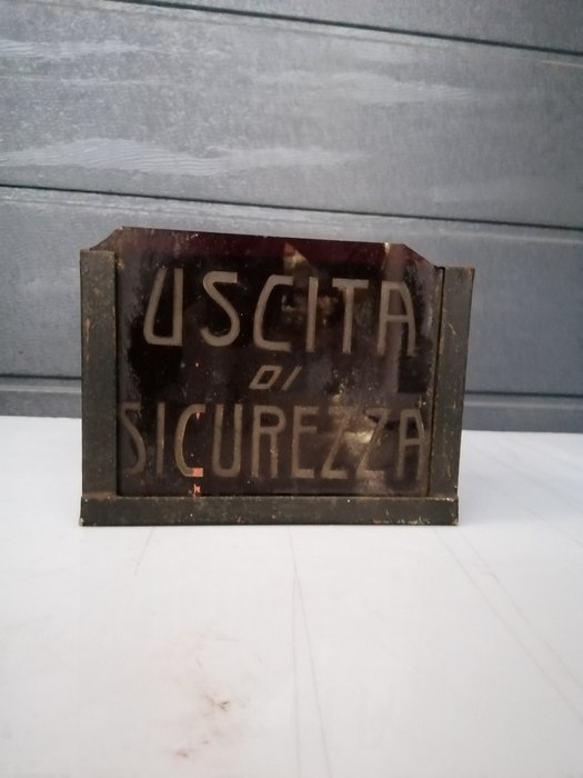 Cinema - Uscita di Sicurezza - 1970s - 標誌 - 塑料, 鋁