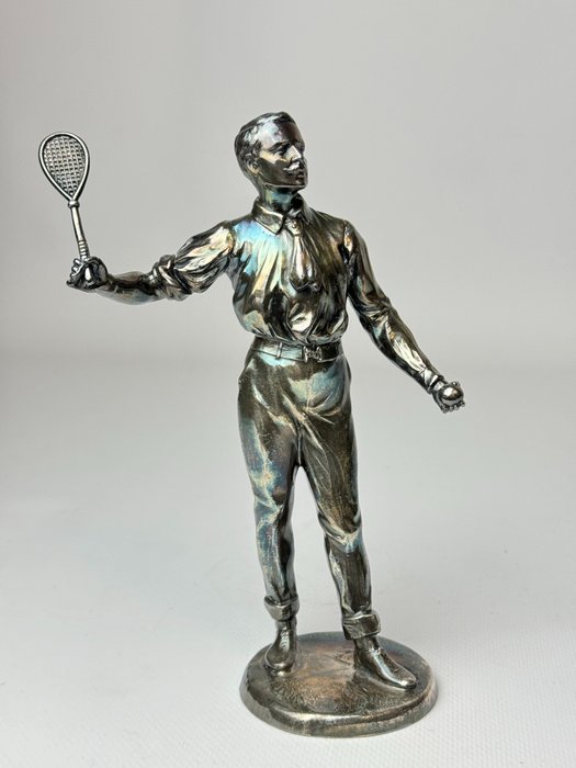 Figur - Tennis player - Versilbert
