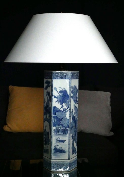 100cm - Lámpara de sobremesa - Porcelánico + montaje eléctrico bronce
