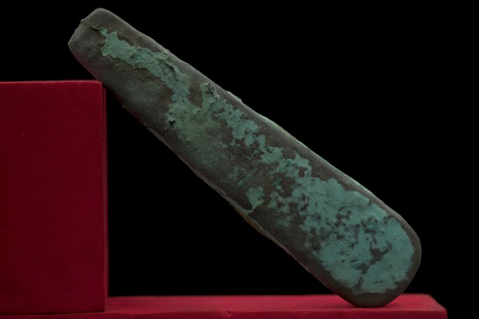 （公元前 4000 年）：铜石并用时代 亚三角铜扁斧 - 遗迹 - 13.1 cm  (没有保留价)