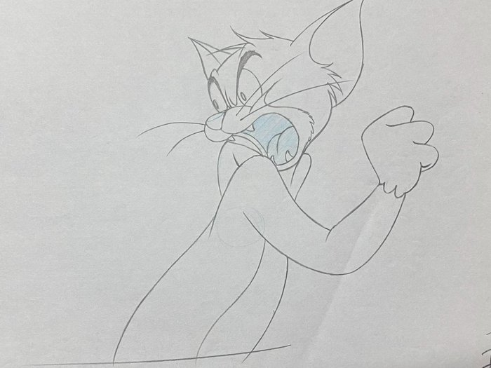 The Tom and Jerry Show (1975) - 1 湯姆的原始動畫繪畫 - 非常罕見！