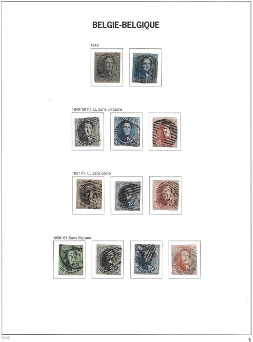 Belgia 1849 - Fint utvalg av epauletter og medaljonger. - OBP