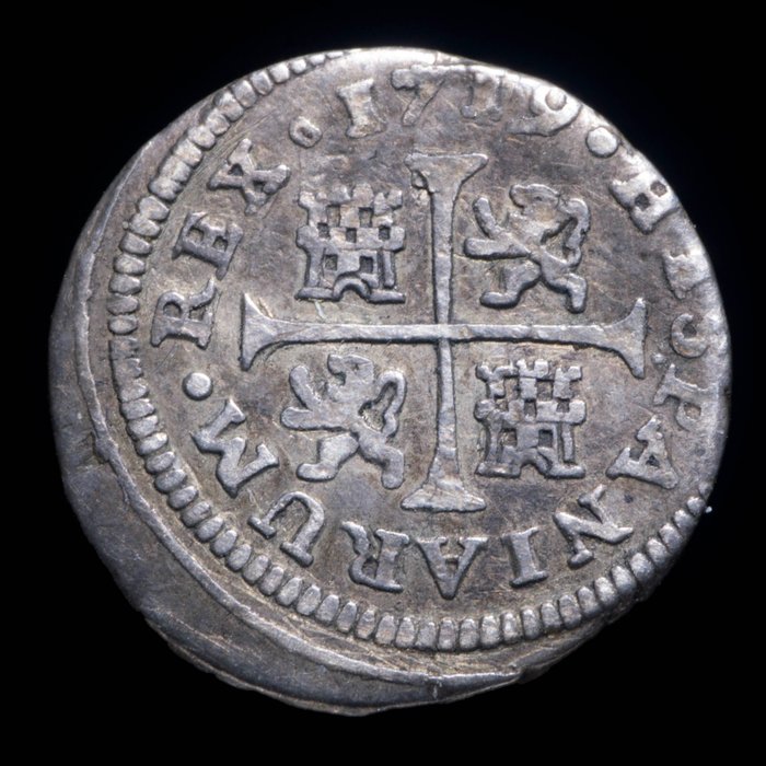 España. Felipe V (1700-1746). Medio Real Cuenca 1719 JJ  (Sin Precio de Reserva)