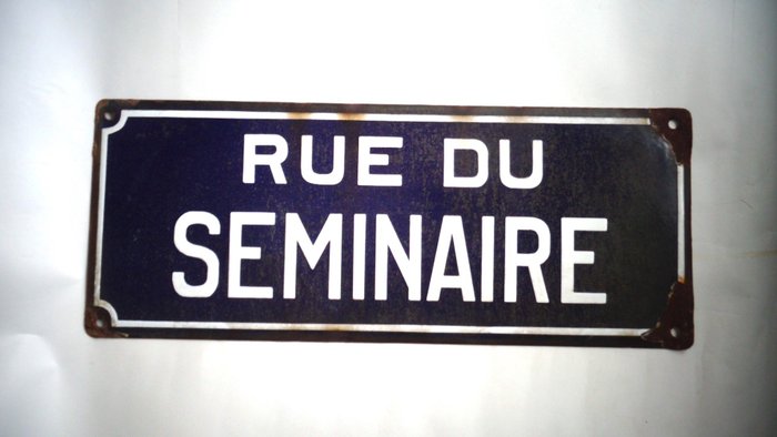 Emailleschild (1) - Rue du Seminaire - Emaille