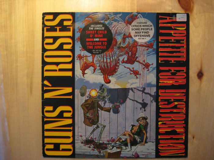 Guns N’ Roses - Appetit for destruction [With Withdrawn Sleeve] - 單張黑膠唱片 - 第一批 模壓雷射唱片 - 1987