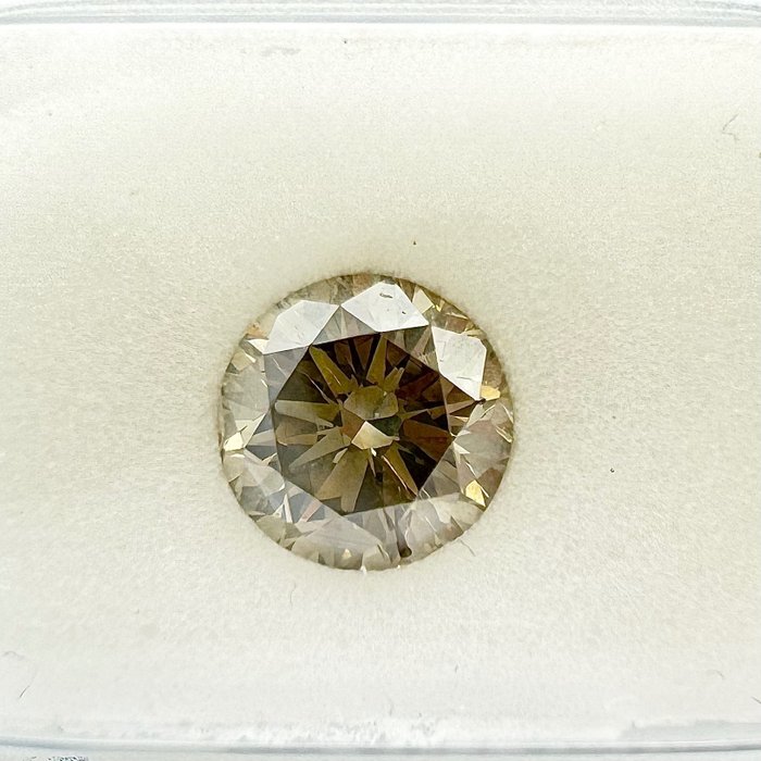 1 pcs Diamante - 1.29 ct - Redondo - cinzento fancy - SI2, *no reserve price*