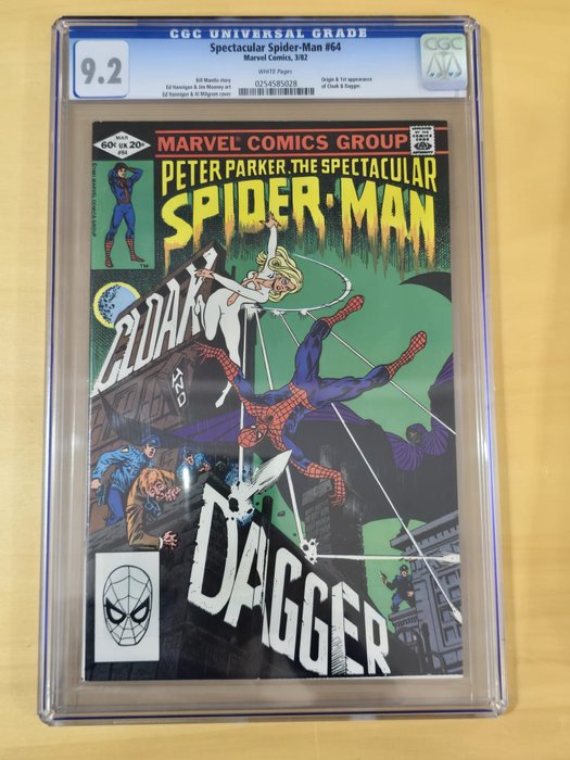 Spectacular Spider-Man 64 - First appearance of Cloak and Dagger; Origin of Cloak and Dagger revealed - 1 Graded comic - First edition - CGC 9.2