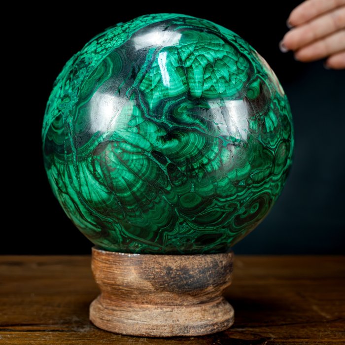First Quality Natural Malachite Sphere - Höhe: 140 mm- 4101.67 g