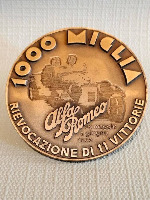 Medalj - Mille Miglia - 1000 Miglia - Alfa Romeo 1000 Miglia, Rievocazione di 11 vittorie