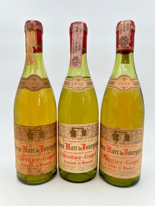 L'Heritier Guyot - Marc De Bourgogne V.S.O.P.  - b. Δεκαετία του 1970 - 75cl - 3 μπουκαλιών