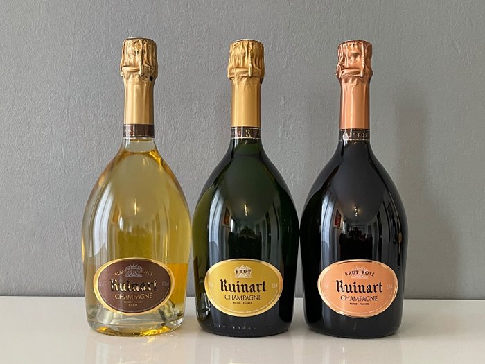 Ruinart - Rosé, Blanc de Blancs & Brut - Champagne - 3 Flaschen (0,75 l)