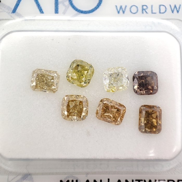7 pcs Diamanter - 1.50 ct - Pute - Mix Colors - VS1 - SI2 *NO Reserve Price*
