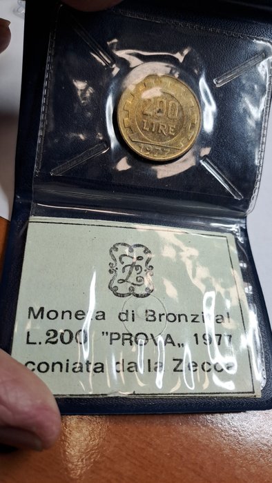 Italia, Republica Italiană. 200 Lire 1977 - Prova