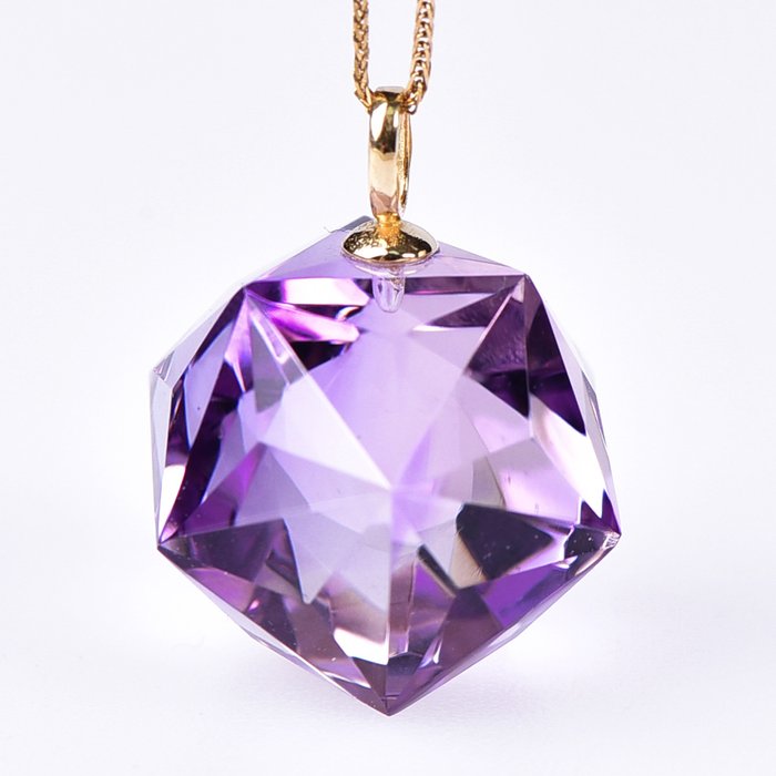 無底價 - 天然紫水晶和金鍊 - 高品質作品- 4.01 g