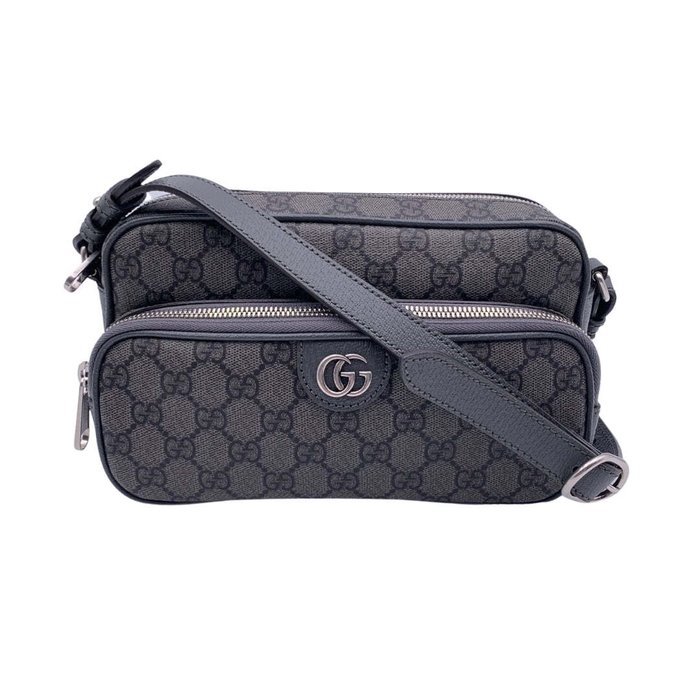 Gucci - Grey GG Supreme Canvas Small Ophidia Crossbody Bag Axelremsväska