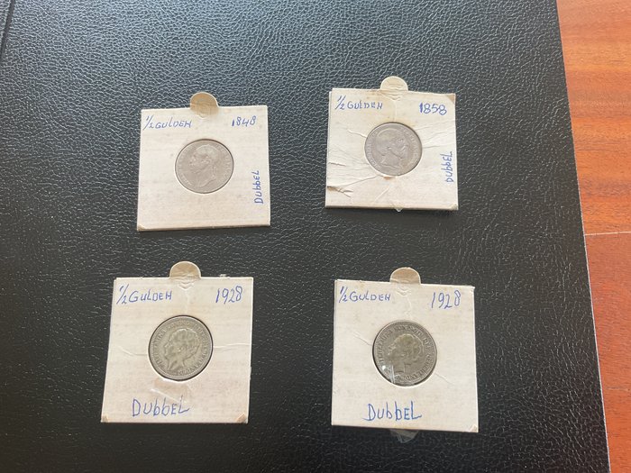 Alankomaat. 1/2 Gulden 1828-1858 (4x)  (Ei pohjahintaa)