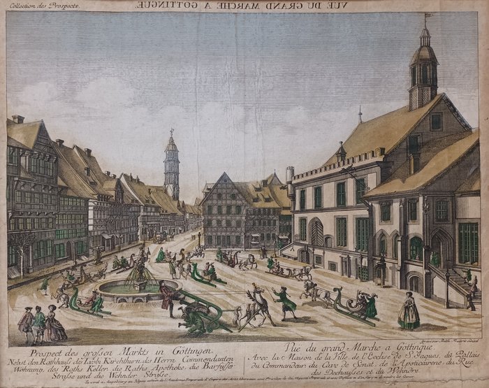 Europa, Karta - Tyskland / Gottingue; Balthasar Friedrich Leizel - Collection des Prospects - 1761-1780