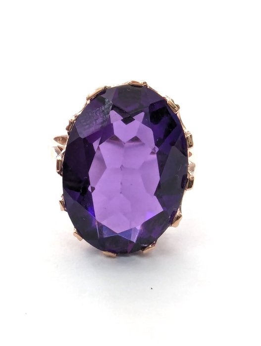 沒有保留價 - NO RESERVE PRICE - 戒指 - 14 克拉 銀, 黃金 紫水晶 