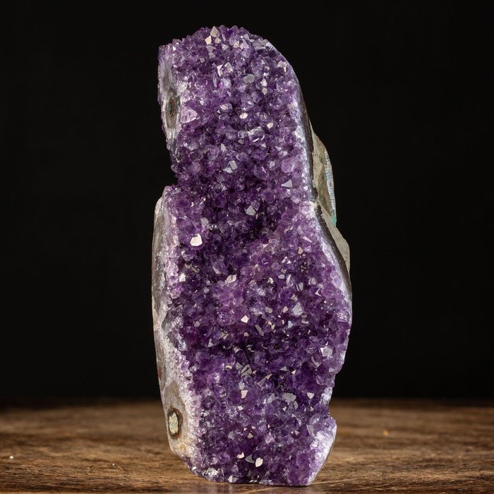 Amethyst Druzy - Deep Purple Color - First Choice Geode - Korkeus: 204 mm - Leveys: 92 mm- 1806 g