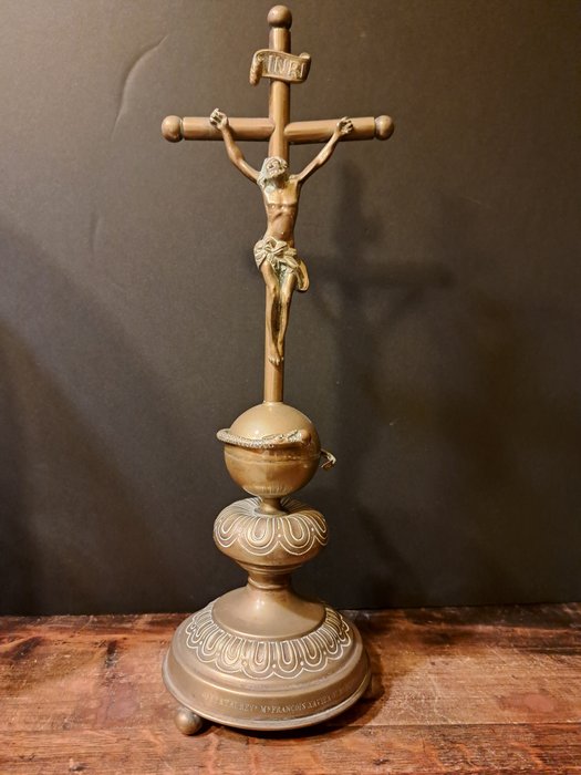 (十字架状)耶稣受难像 - 哥特式 - 青铜 铜 - 1864年