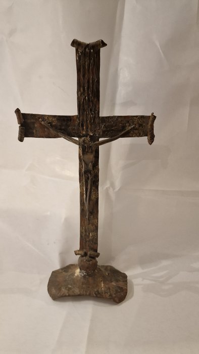 Ancient Wrought iron Crucifix - 41 cm  (No Reserve Price)