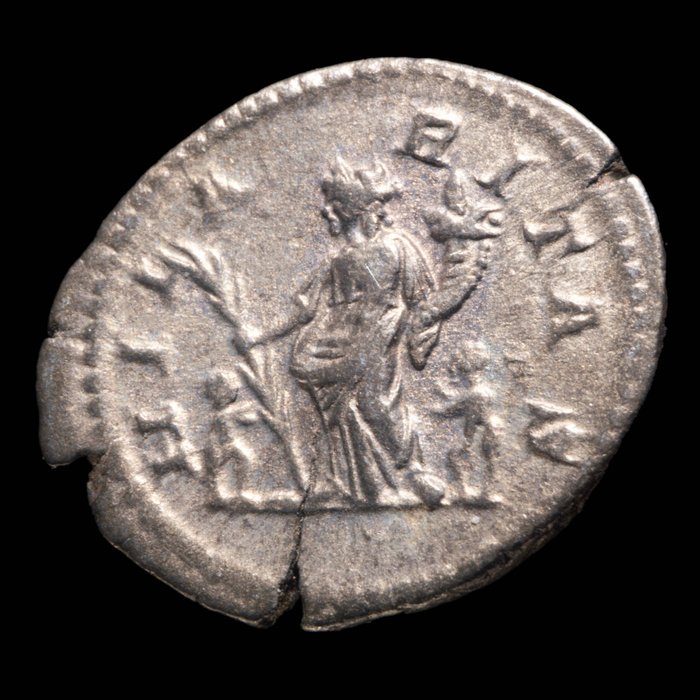 Rooman imperiumi. Julia Domna (Augusta, AD 193-217). Denarius Rome - HILARITAS  (Ei pohjahintaa)