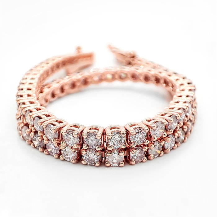 没有保留价 - 3.74 Carat Pink Diamonds - 手镯 - 14K包金 玫瑰金 