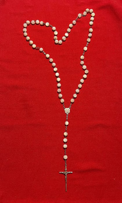  Różaniec - Macica perłowa, Srebro pr. 925 - 1970-1980 