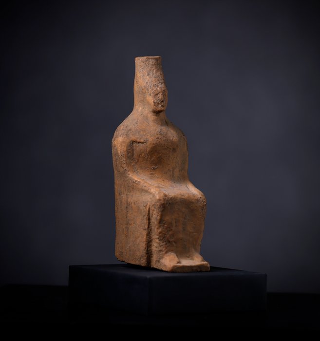 Grec antique mycénien Terre cuite Sculpture Déméter - 18 cm