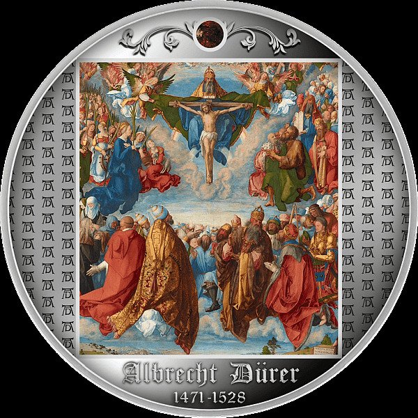 Kamerun. 500 Francs 2021 Adoration of the Trinity - Albrecht Dürer, (.999) Proof  (Bez ceny minimalnej
)