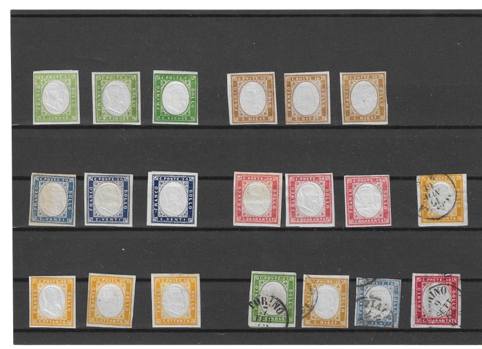 意大利古國－薩丁尼亞 1861 - 撒丁島王國郵票 - Sassone; 14E/17E
