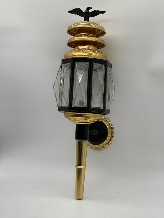 壁式炬燈 (1) - 浪漫復古壁燈/馬車燈 - 玻璃, 黃銅