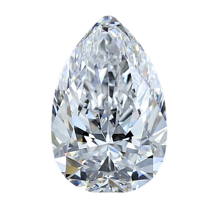 1 pcs Diamant - 3.01 ct - Birne, Brillant - D (farblos) - FL
