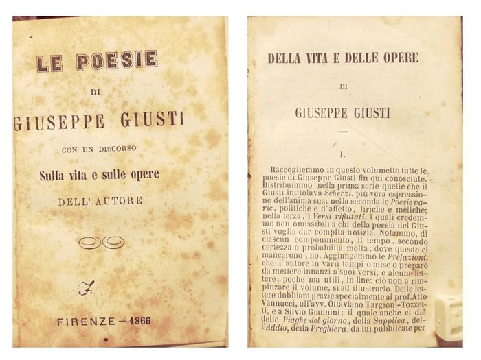 Giuseppe Giusti - Lot with 3 books - 1847-1866