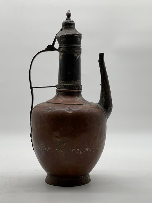 大口水壶 (1) - 复古铜锅带盖手工制作 - 铜