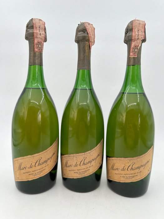 Moet & Chandon - Marc De Champagne  - b. 1960er Jahre - 75 cl - 3 flaschen