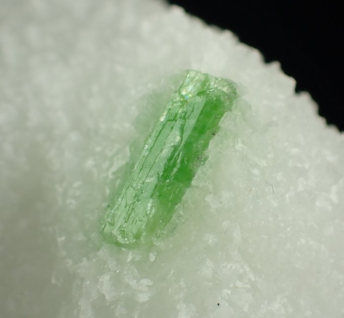 Seltene grüne Pargasit-Kristalle Auf Marmormatrix - Höhe: 65 mm - Breite: 40 mm- 66 g
