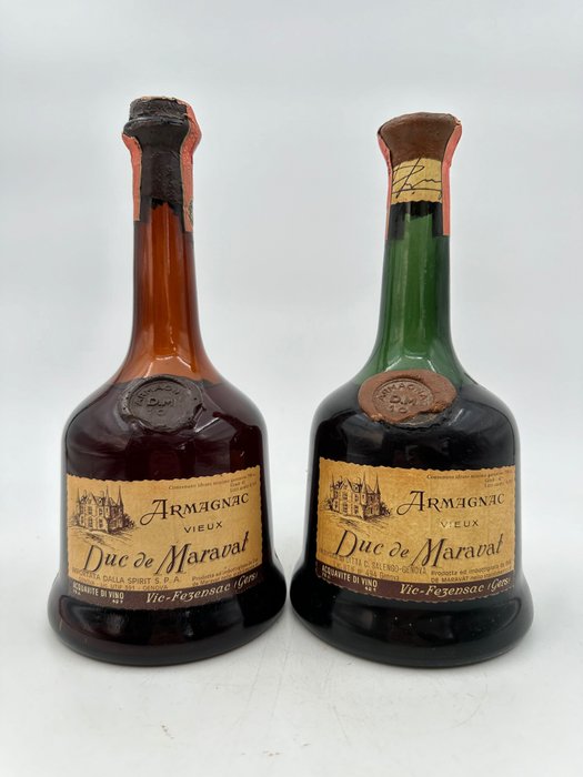 Duc de Maravat - D.M. 10 Armagnac Vieux  - b. 1960-talet, 1970-talet - 75 cl - 2 flaskor