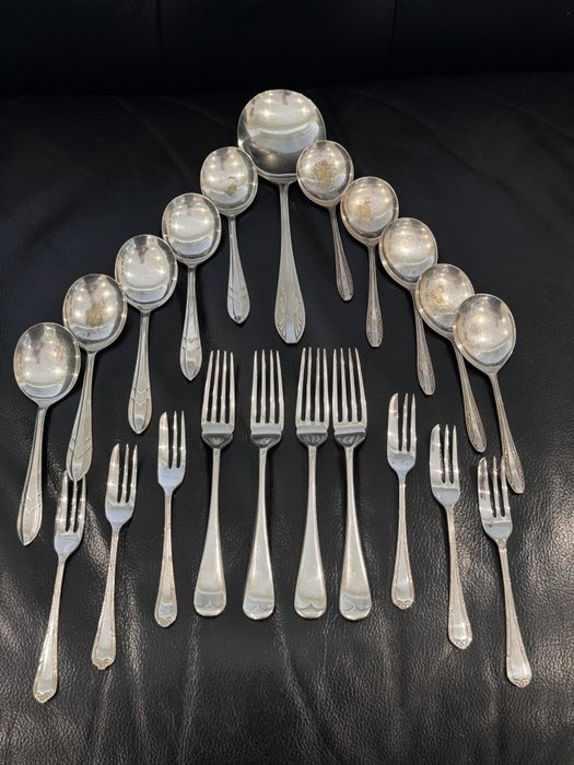 T.e.osborne /E.p.n.s-n  -  P.A&S  E.p.n.s Vintage Spoons and Forks Silver Plate - Ske (21) - Forgyldt sølv