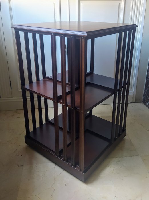 Library table (1) - Revolving Bookcase Mahogany wood and marquetry
