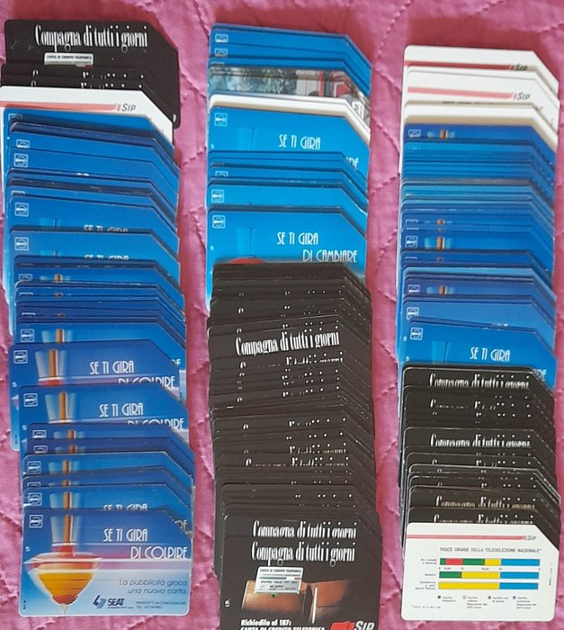 Telefonkartensammlung - Los bestehend aus 250 Telefonaufladungen, alle mit einem Nennwert von 10.000 Lire