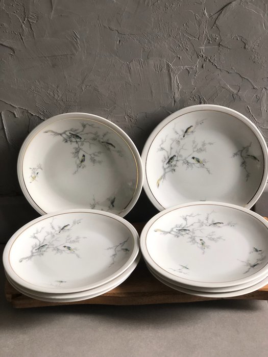 charles ahrenfeldt - Plate (8) - assiette a dessert porcelaine de limoges - Porcelain